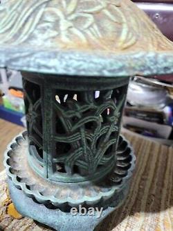 Antique Chinese Cast Iron 3 Legged Pagoda Garden Lantern Late 20th Century
