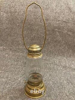 Antique Circa 1900 Brass Skater's Kerosene Oil Lantern with Bail Handle