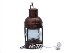 Antique Copper Anchor Electric Lantern 12