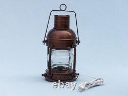Antique Copper Anchor Electric Lantern 12