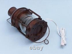 Antique Copper Anchor Electric Lantern 12
