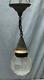 Antique Copper Colonial Lantern Textured Glass Porch Light Fixture VTG 1725-23B