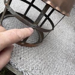 Antique Copper Lantern Arts+Craft Brass Chain Authentic 1900s/1920s Large Design Antique Copper Lantern Arts+Craft Brass Chain Authentic 1900s/1920s Large Design