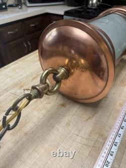 Antique Copper Porch Lantern Vintage Entry Hall Pendant Light Fixture