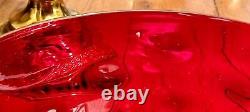 Antique Cranberry Glass Lampshade Bullseye Pattern Lamp Shade