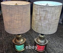 Antique Cuervo Barcelona Lanterns Converted to Modern Lamps Starboard and port