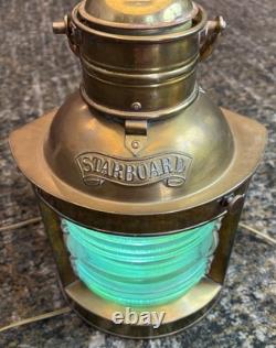 Antique Cuervo Barcelona Lanterns Converted to Modern Lamps Starboard and port