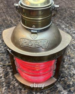 Antique Cuervo Barcelona Lanterns Converted to Modern Lamps Starboard and port