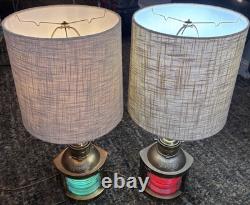 Antique Cuervo Barcelona Lanterns Converted to Modern Lamps Starboard and port
