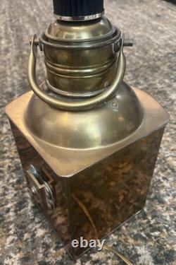 Antique Cuervo Barcelona Lanterns Converted to Modern Lamps Starboard and port