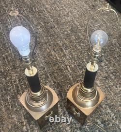 Antique Cuervo Barcelona Lanterns Converted to Modern Lamps Starboard and port