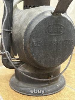Antique DIETZ Ideal INSPECTOR LAMP Erie Railroad Lantern New York USA 12 Tall