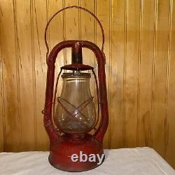 Antique DIETZ MONARCH NY Oil Lamp Lantern LITTLE WIZARD red LANTERN VINTAGE