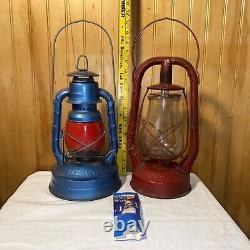 Antique DIETZ MONARCH NY Oil Lamp Lantern LITTLE WIZARD red LANTERN VINTAGE
