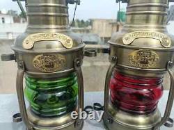 Antique Decorative Kerosene Lantern Vintage Brass Oil Lamp, Nautical Wall