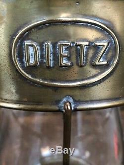 Antique Dietz King Fire Dept Lantern 1907 Vintage Truck Hook Nice Brass Patina