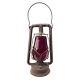 Antique Dietz Red Glass Lantern NY USA Rustic Kerosene Railroad Oil Lamp