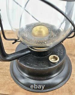 Antique Dietz Royal tubular LANTERN early round tube with Cast globe brass parts