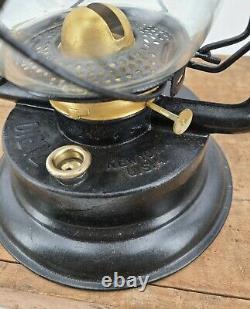 Antique Dietz Royal tubular LANTERN early round tube with Cast globe brass parts