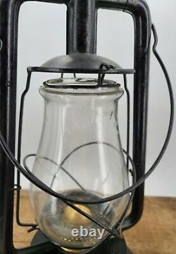 Antique Dietz Royal tubular LANTERN early round tube with Cast globe brass parts