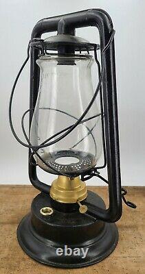 Antique Dietz Royal tubular LANTERN early round tube with Cast globe brass parts
