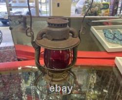 Antique Dietz Train Lantern Vintage Railroad New York Globe Carry Light Empire