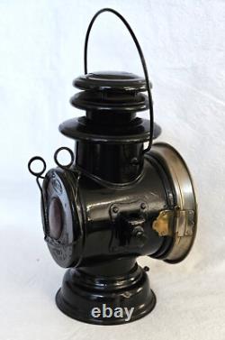 Antique Dietz Union Driving Kerosene Lantern. Clear & Red Lenses. Beautiful