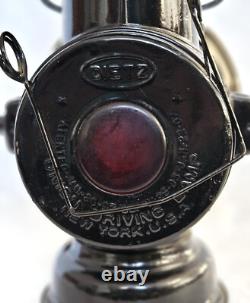 Antique Dietz Union Driving Kerosene Lantern. Clear & Red Lenses. Beautiful