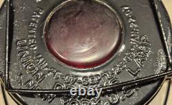 Antique Dietz Union Driving Kerosene Lantern. Clear & Red Lenses. Beautiful