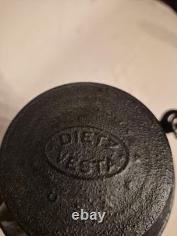 Antique Dietz Vesta Railroad Lantern With Red Glass Insert