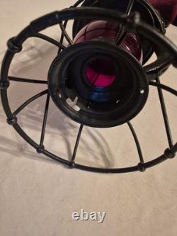 Antique Dietz Vesta Railroad Lantern With Red Glass Insert