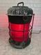 Antique Durkee Marine Ship Lantern Red Fresnel Lens Bronze Cage Electrified
