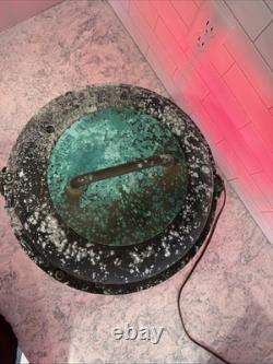 Antique Durkee Marine Ship Lantern Red Fresnel Lens Bronze Cage Electrified