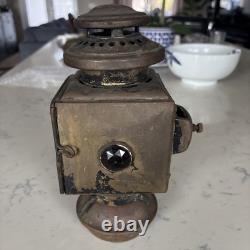 Antique E & J Detroit Mich Pat 1908. Brass Kerosene Lantern Light