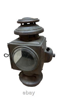 Antique E & J Pat 1908 Automobile Carriage Oil Lamp Lantern Detroit MI Complete