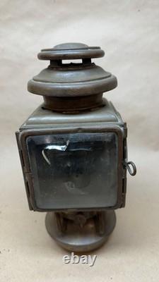 Antique E & J Pat 1908 Automobile Carriage Oil Lamp Lantern Detroit MI Complete