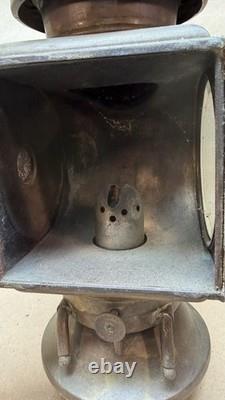 Antique E & J Pat 1908 Automobile Carriage Oil Lamp Lantern Detroit MI Complete
