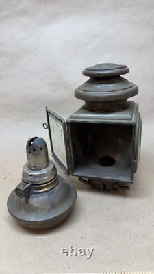 Antique E & J Pat 1908 Automobile Carriage Oil Lamp Lantern Detroit MI Complete