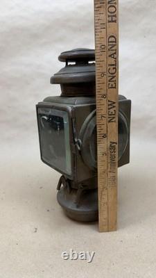 Antique E & J Pat 1908 Automobile Carriage Oil Lamp Lantern Detroit MI Complete