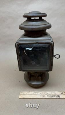 Antique E & J Pat 1908 Automobile Carriage Oil Lamp Lantern Detroit MI Complete