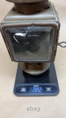 Antique E & J Pat 1908 Automobile Carriage Oil Lamp Lantern Detroit MI Complete