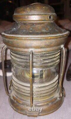 Antique E. Miller Nautical Lantern Original Simplex Burner Patina+++wow