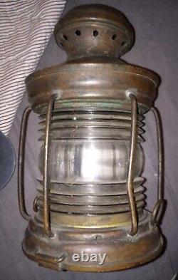 Antique E. Miller Nautical Lantern Original Simplex Burner Patina+++wow