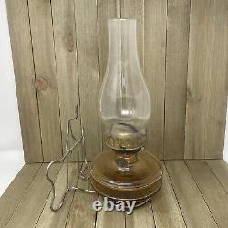 Antique Eagle Oil Lamp Light Amber Glass Lantern Carrying Handle 13