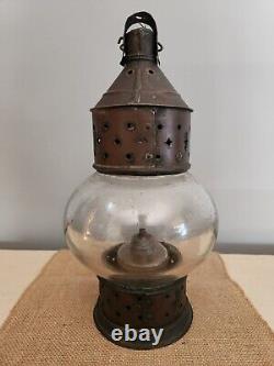 Antique Early 19th Century Onion Lantern with Whale Oil Burner