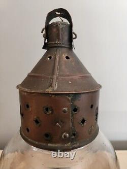 Antique Early 19th Century Onion Lantern with Whale Oil Burner