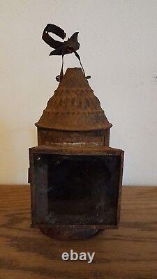 Antique Early 19th Century Tin Lantern With Handle
