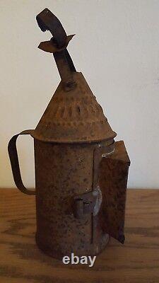 Antique Early 19th Century Tin Lantern With Handle