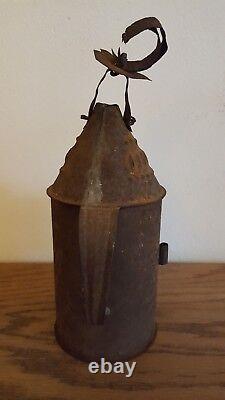 Antique Early 19th Century Tin Lantern With Handle