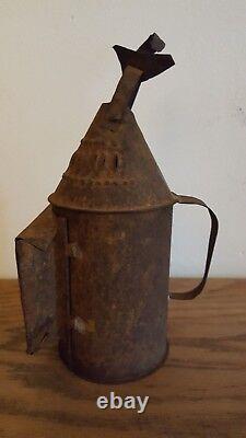 Antique Early 19th Century Tin Lantern With Handle